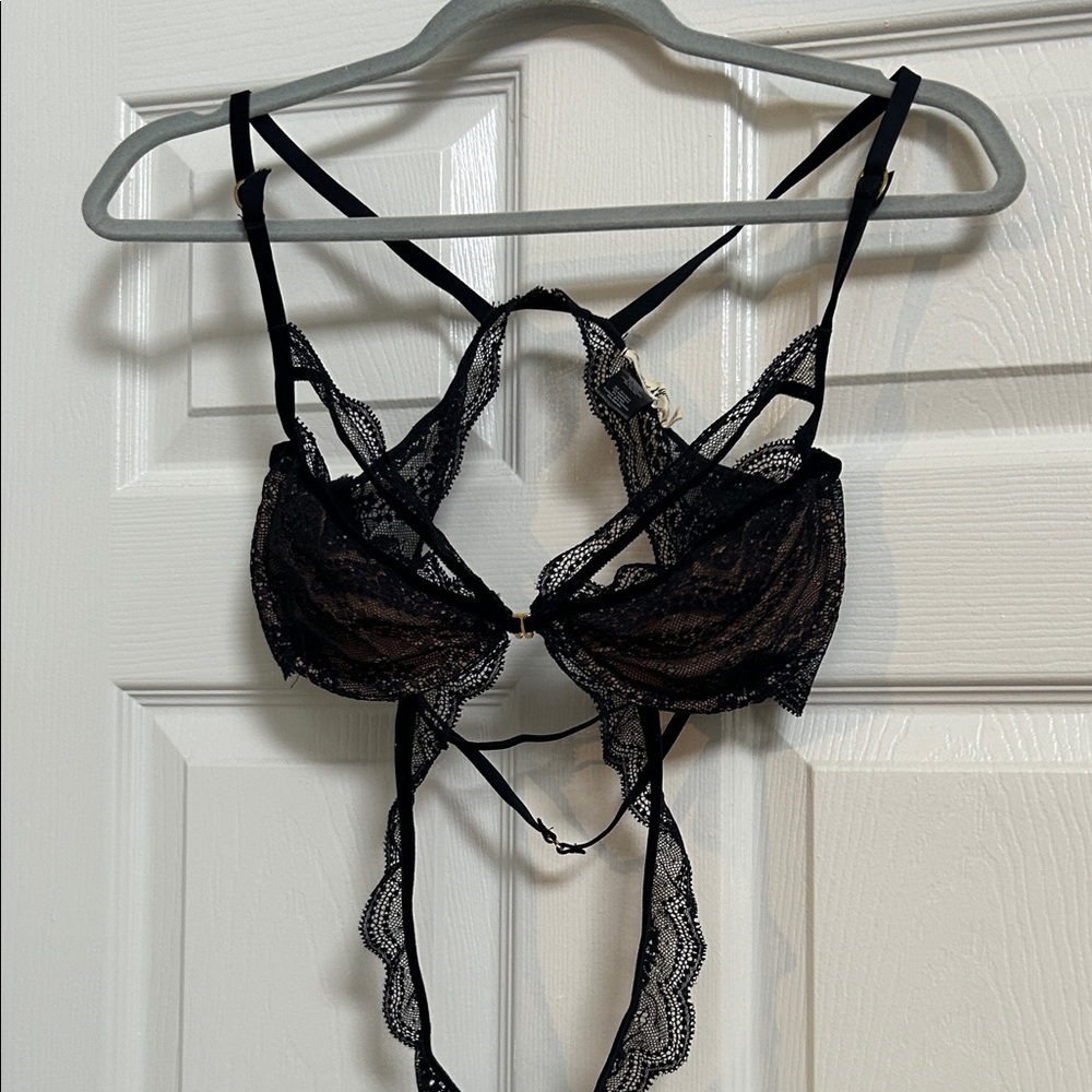 For Love And Lemons Black Lace Bra